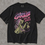 Girls Will Be Girls Retro Comfort Colors T-Shirt - Black / S - T-Shirt