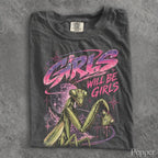 Girls Will Be Girls Retro Comfort Colors T-Shirt - Pepper / S - T-Shirt