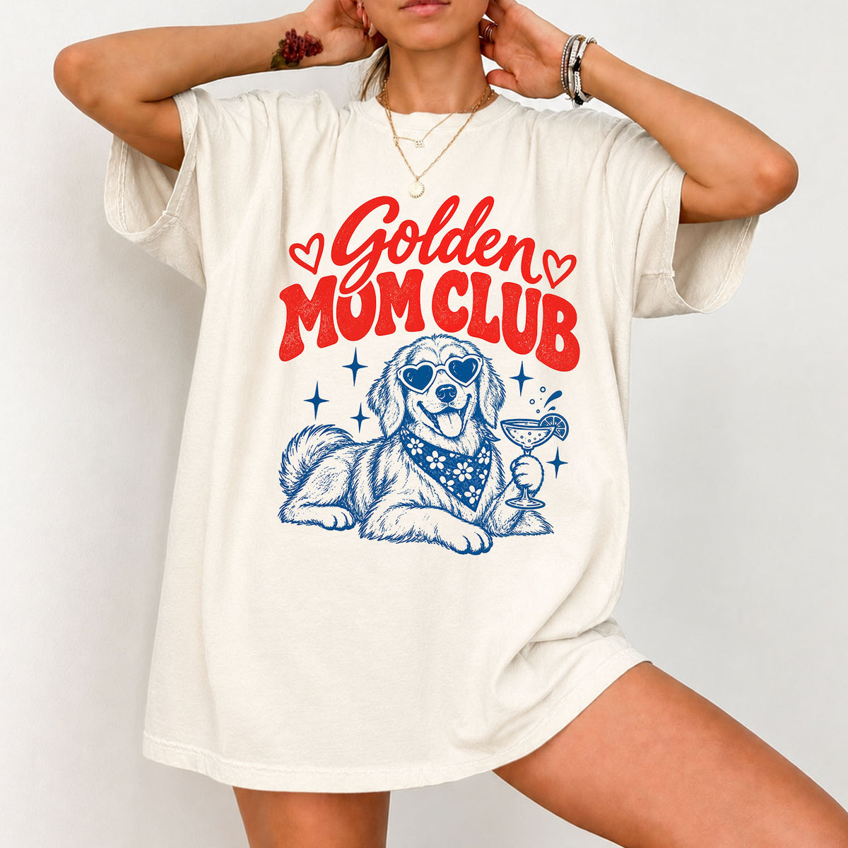 Golden Retriever Mom Club Comfort Colors T-Shirt