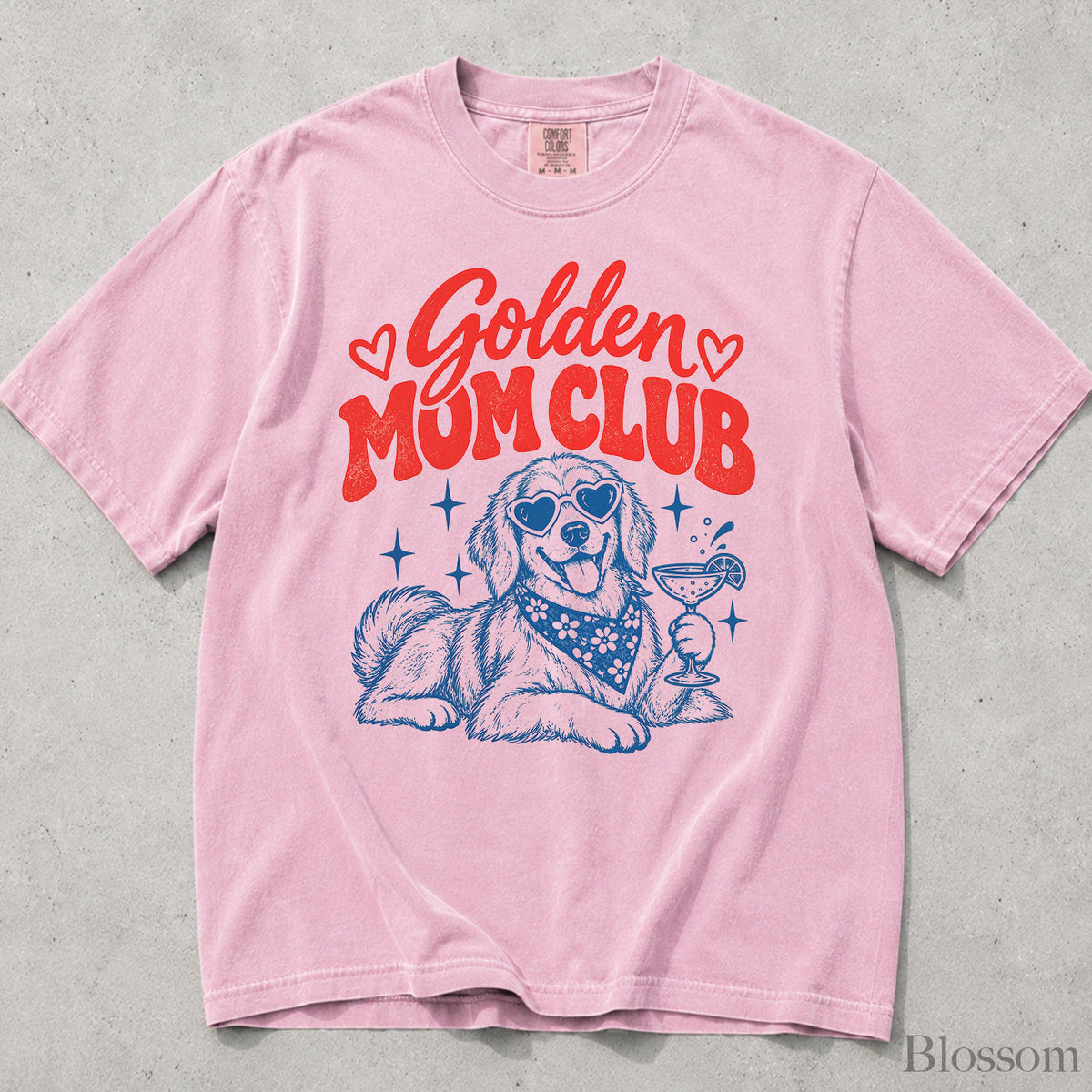 Golden Retriever Mom Club Comfort Colors T-Shirt
