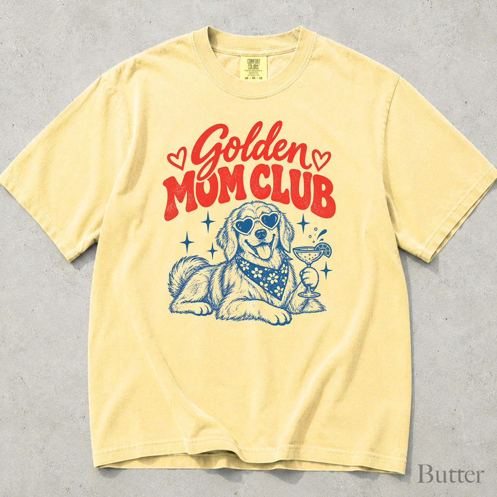 Golden Retriever Mom Club Comfort Colors T-Shirt