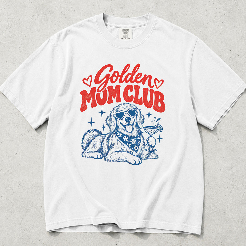 Golden Retriever Mom Club Comfort Colors T-Shirt