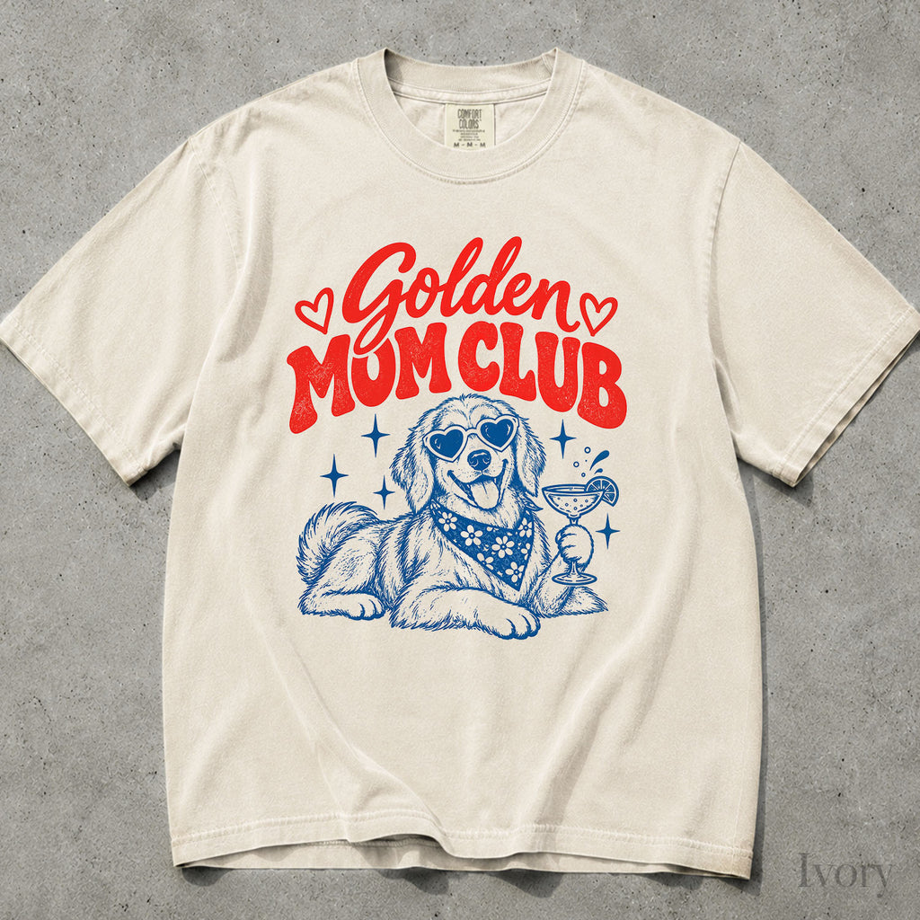 Golden Retriever Mom Club Comfort Colors T-Shirt
