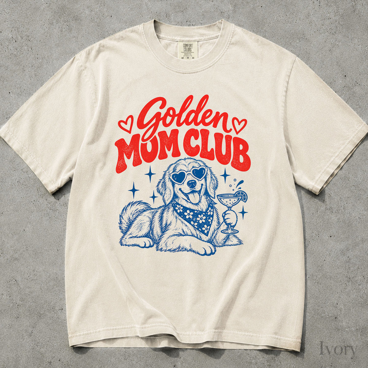 Golden Retriever Mom Club Comfort Colors T-Shirt