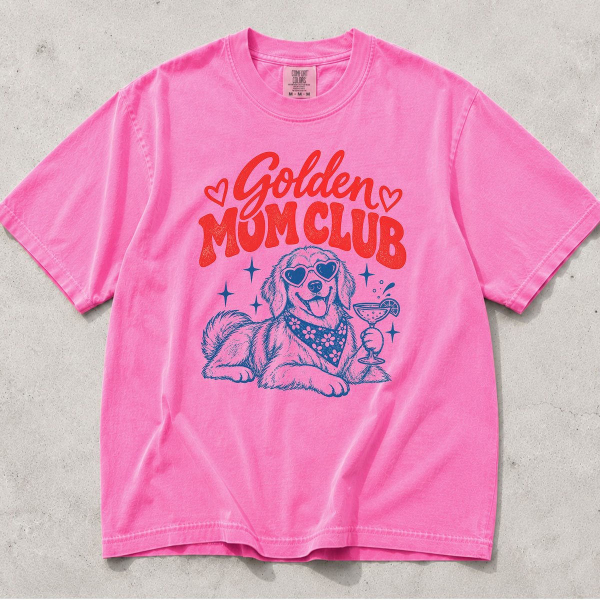 Golden Retriever Mom Club Comfort Colors T-Shirt