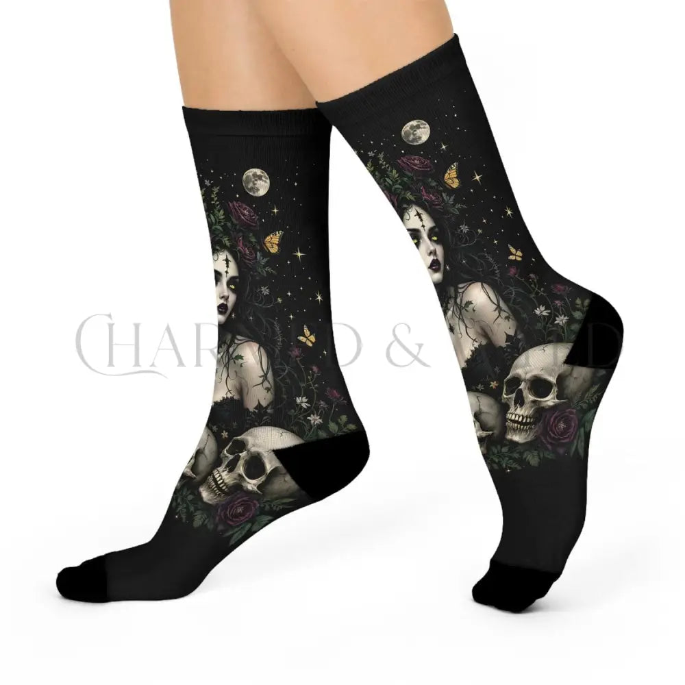 Gothic Girl Skull Adults Unisex Socks