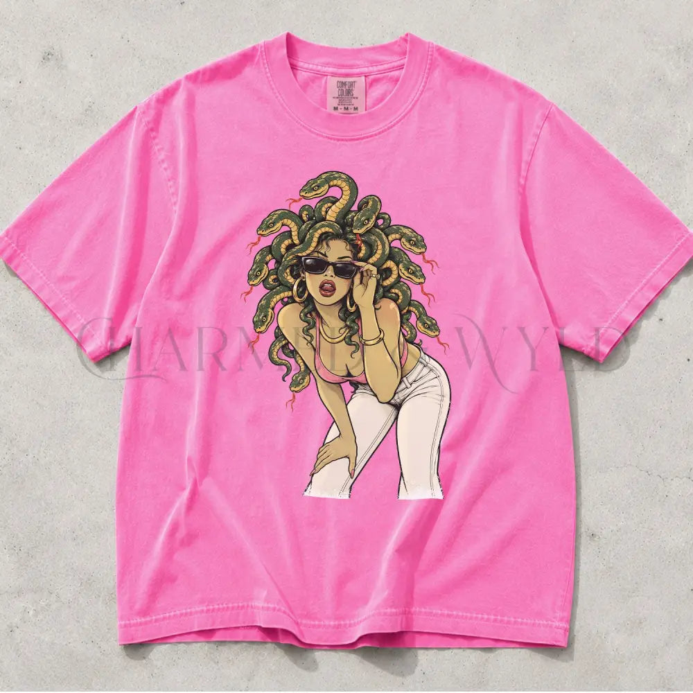 Grand Medusa Comfort Colors T-Shirt - Neon Pink / S - T-Shirt