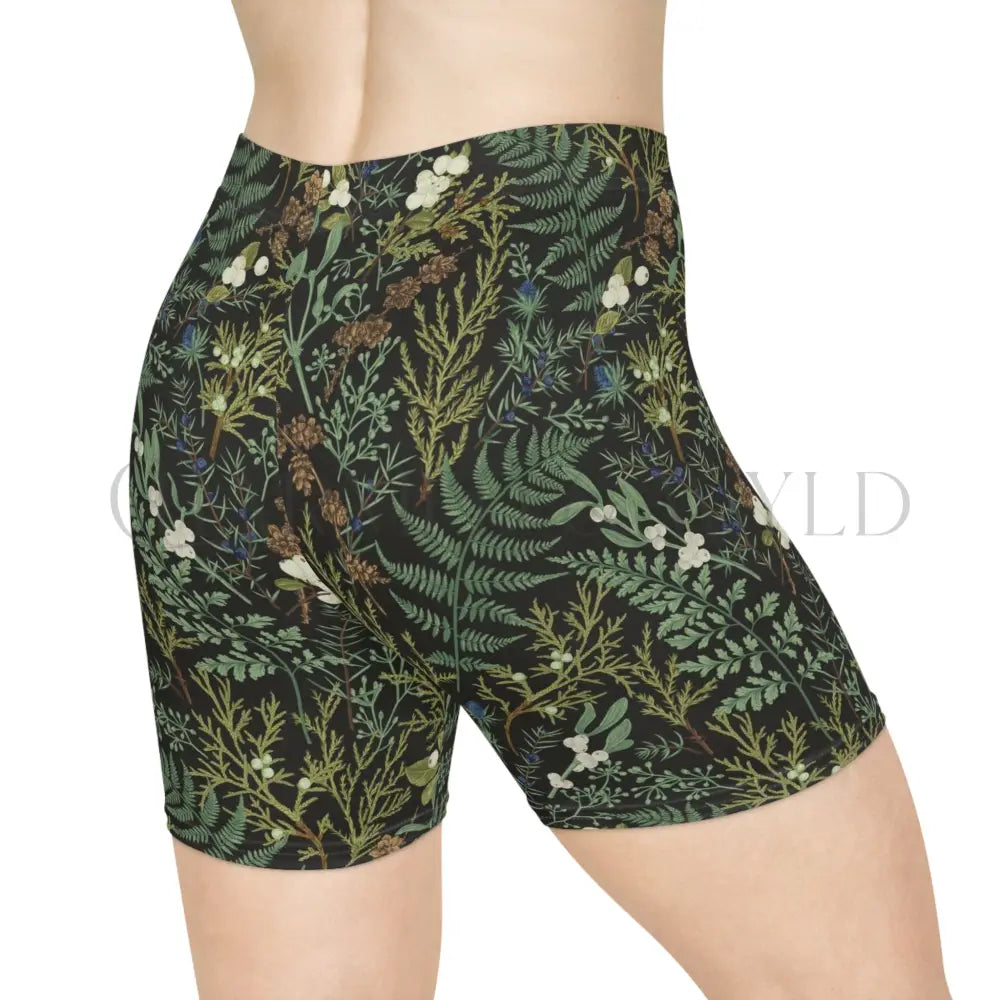 Green Botanical Garden Biker Shorts - All Over Prints