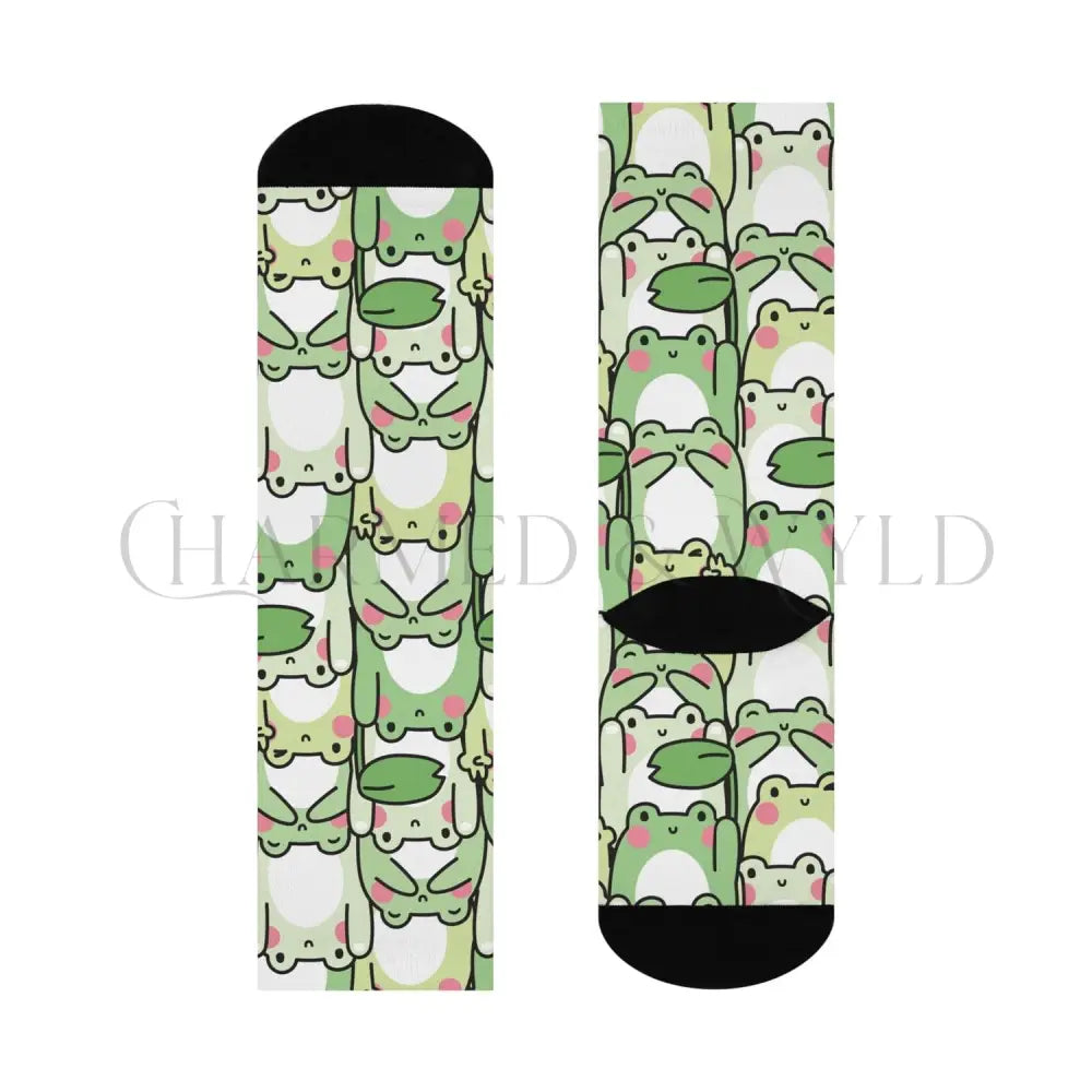 Green Kawaii Frogs Adults Unisex Socks