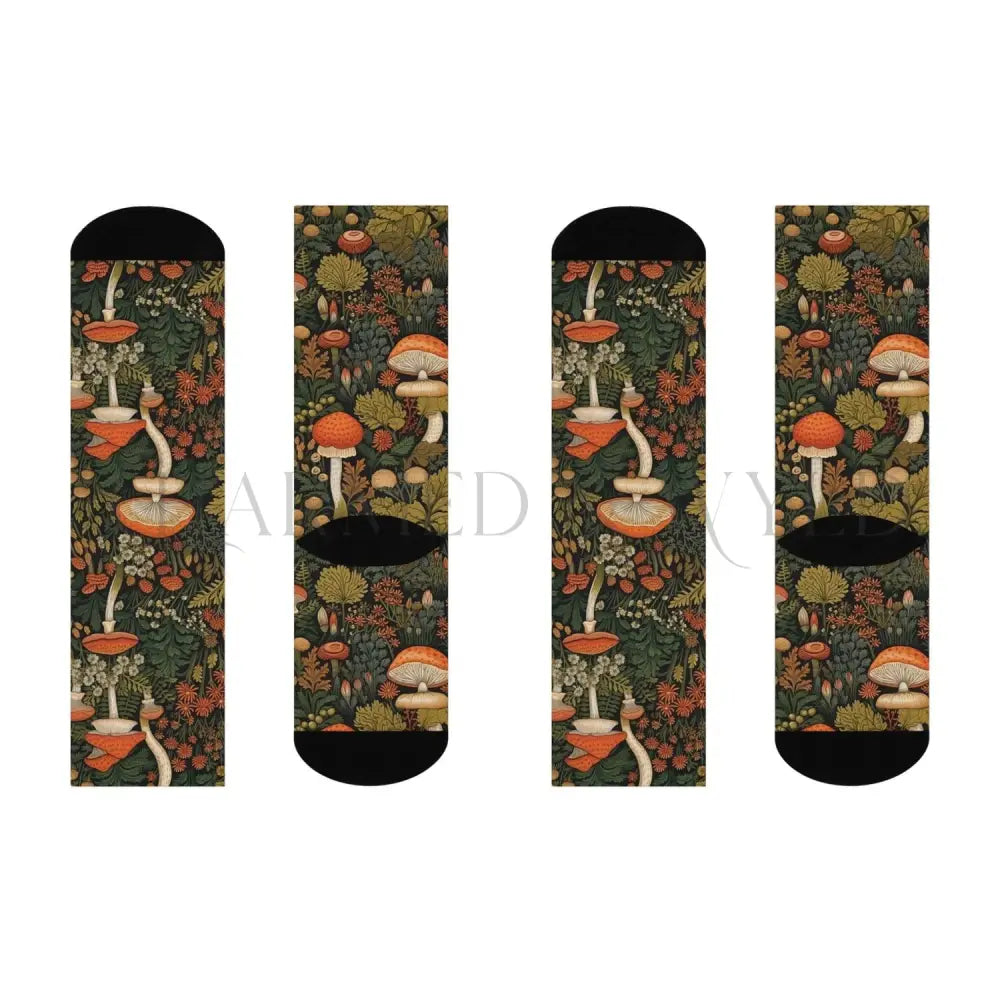 Green Mushroom Wildflower Adults Unisex Socks