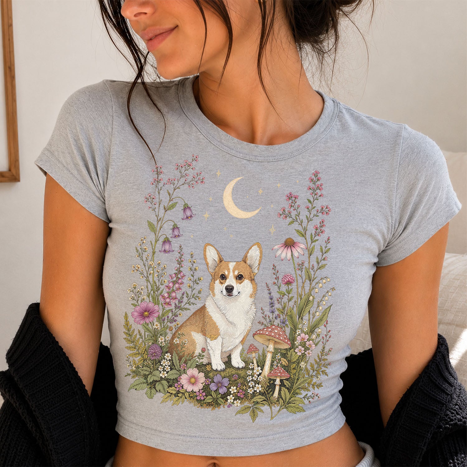 Corgi’s Secret Garden Cropped T-Shirt