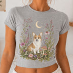 Corgi’s Secret Garden Cropped T-Shirt