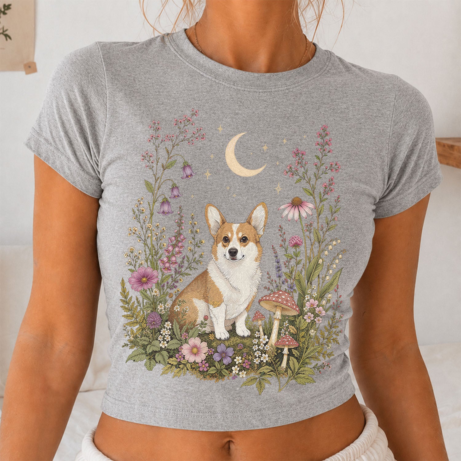Corgi’s Secret Garden Cropped T-Shirt