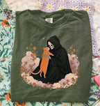 Grim Reaper’s Cat T-Shirt - Moss / S - T-Shirt
