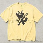 Guitar Rockstar Cat Comfort Colors T-Shirt - Butter / S - T-Shirt