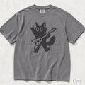 Guitar Rockstar Cat Comfort Colors T-Shirt - Grey / S - T-Shirt