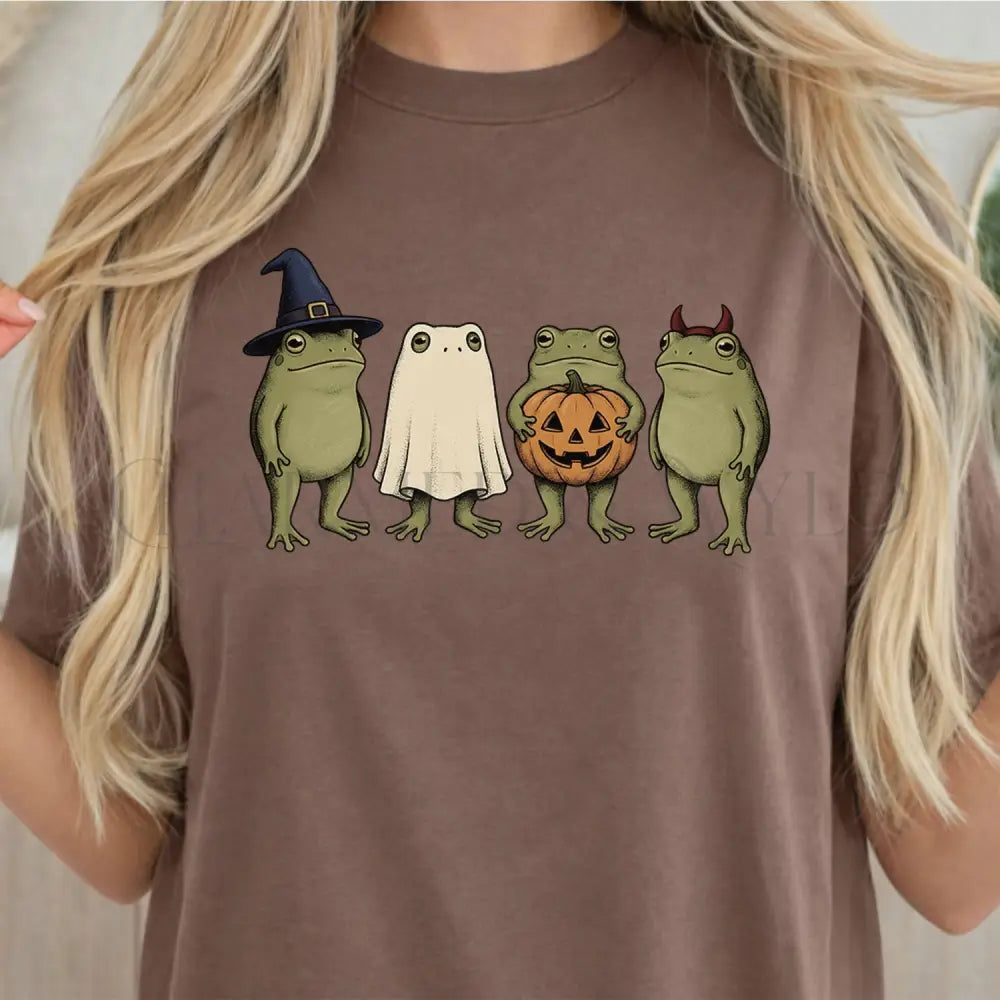 Halloween Frogs T-Shirt - Espresso / S - T-Shirt