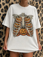 Halloween Skeleton T-Shirt - Ivory / S - T-Shirt
