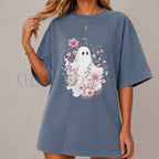 Haunted Pink Flower Garden T-Shirt - Blue Jean / S - T-Shirt