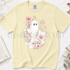 Haunted Pink Flower Garden T-Shirt - Butter / S - T-Shirt