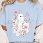 Haunted Pink Flower Garden T-Shirt - Chambray / S - T-Shirt