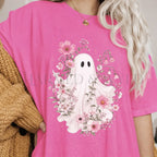 Haunted Pink Flower Garden T-Shirt - Neon Pink / S - T-Shirt