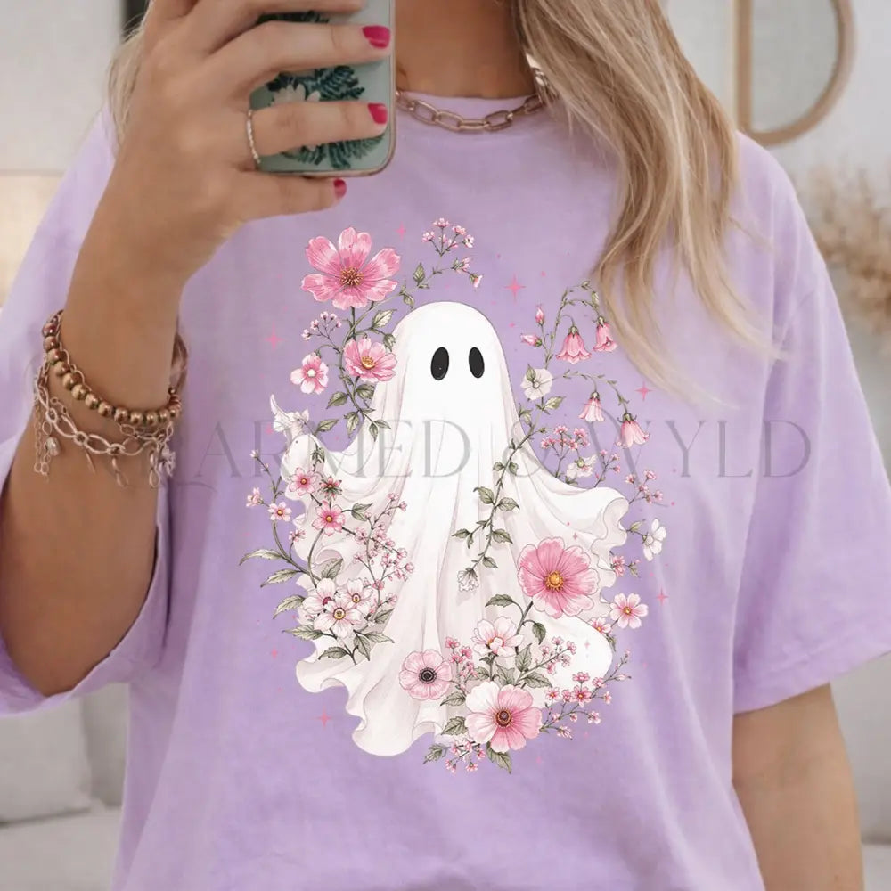 Haunted Pink Flower Garden T-Shirt - Orchid / S - T-Shirt