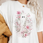 Haunted Pink Flower Garden T-Shirt - White / S - T-Shirt