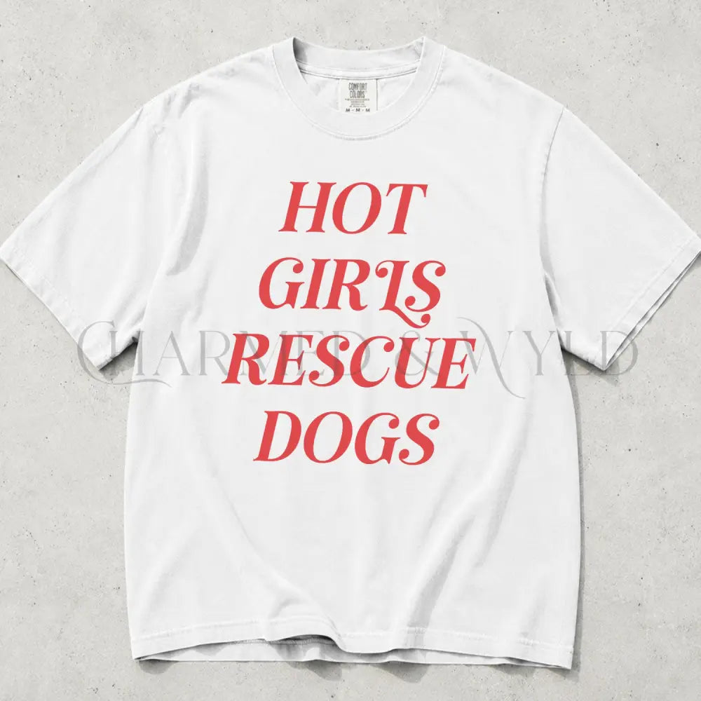 Hot Girls Rescue Dogs Comfort Colors T-Shirt - White / S - T-Shirt