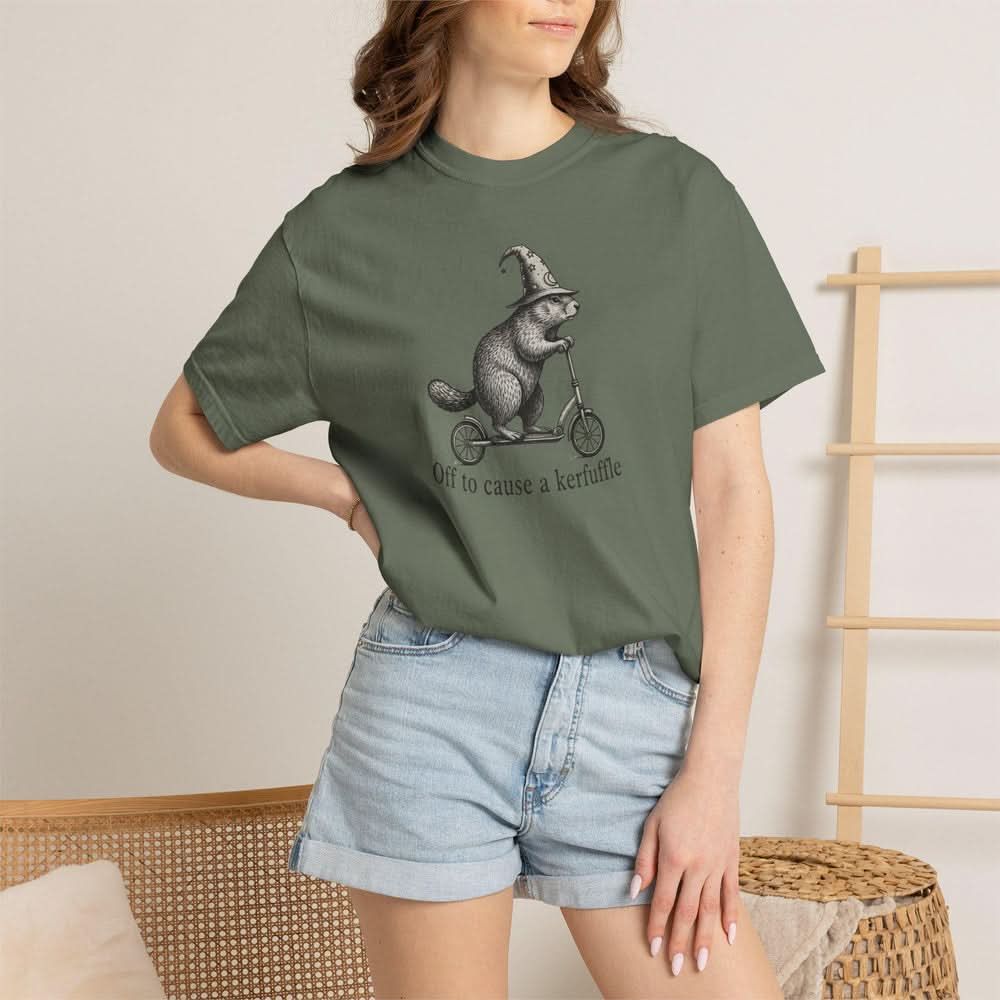 Off to Cause a Kerfuffle Otter Wizard T-shirt