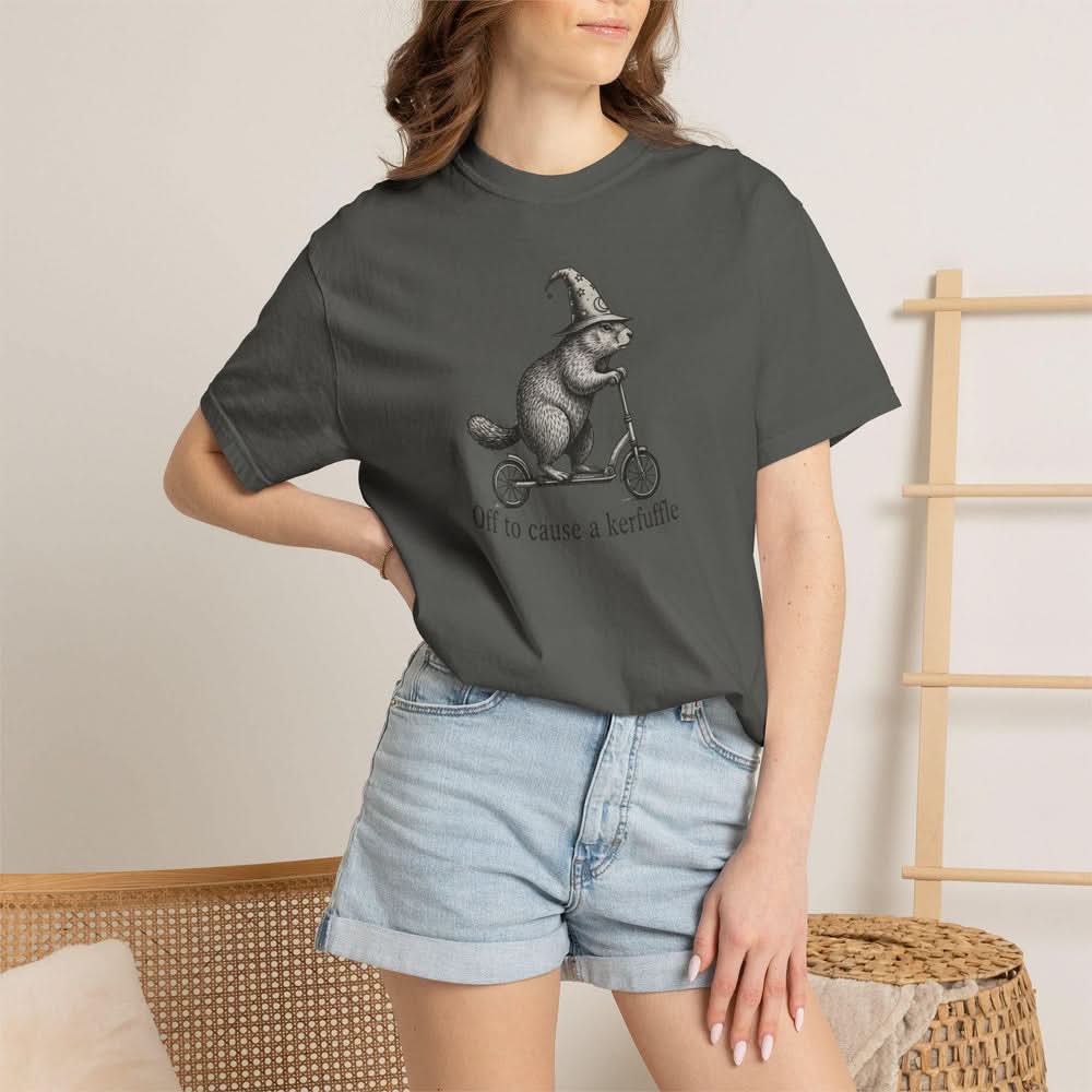 Off to Cause a Kerfuffle Otter Wizard T-shirt