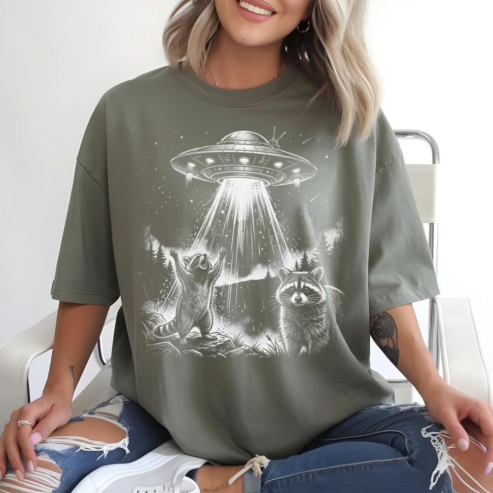 Raccoon Alien Invasion T-shirt