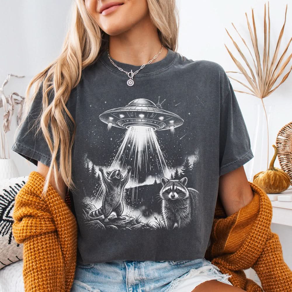Raccoon Alien Invasion T-shirt
