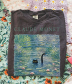 Claude Monet Inspired Black Cat T-shirt
