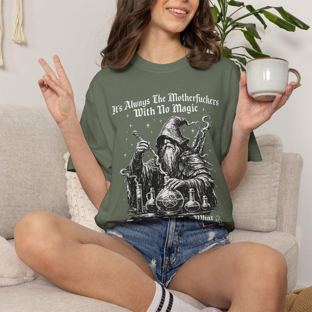 Cussing Wizard T-Shirt - Charmed and Wyld