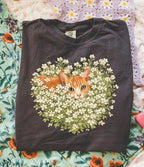 Orange Cat Wildflower T-Shirt