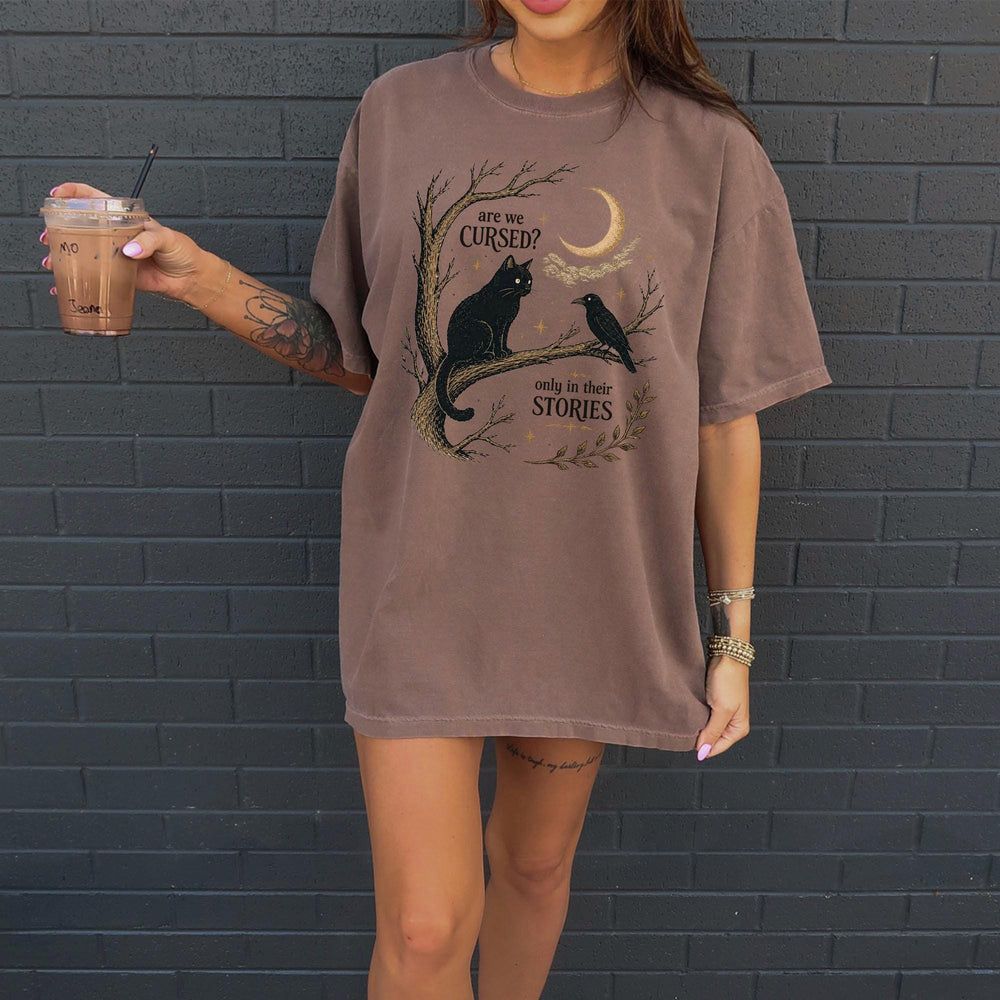 Are We Cursed Black Cat Raven T-Shirt