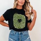 Black Cat Amongst Wildflowers Daisy T-Shirt - Charmed and Wyld