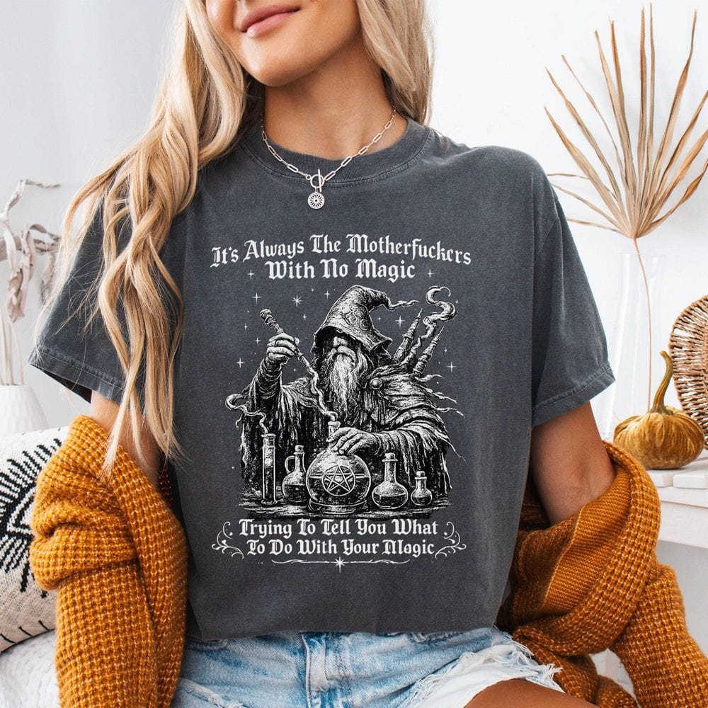 Cussing Wizard T-Shirt - Charmed and Wyld