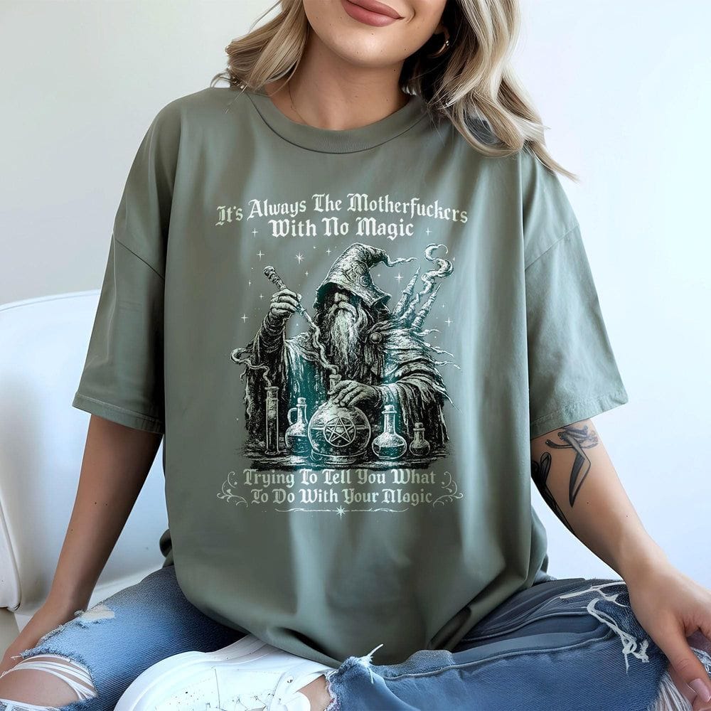 Cussing Wizard T-Shirt - Charmed and Wyld