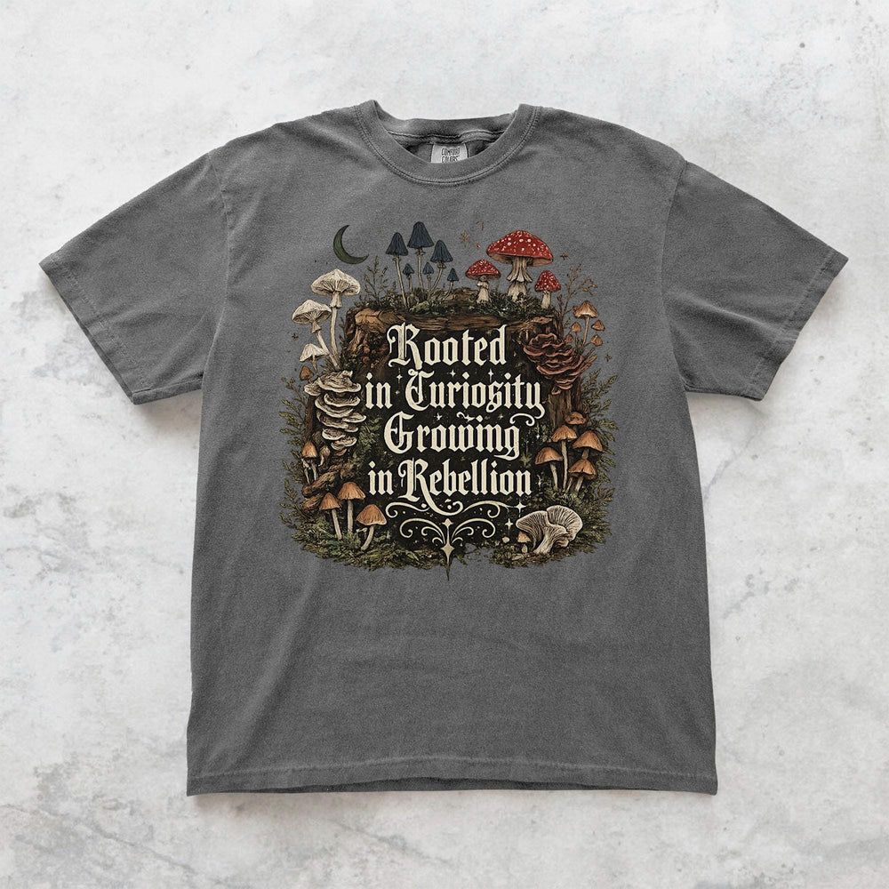 Rooted in Curiosity Rebellion Mushroom T-Shirt