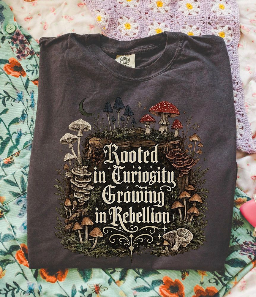Rooted in Curiosity Rebellion Mushroom T-Shirt