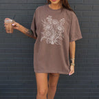 Wildflower Sketch Line Art T-Shirt - Charmed and Wyld