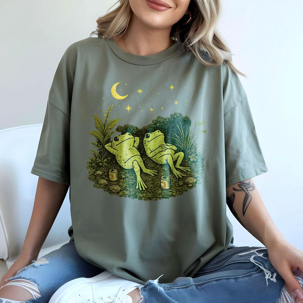 Frogs Stargazing Wildflower T-Shirt