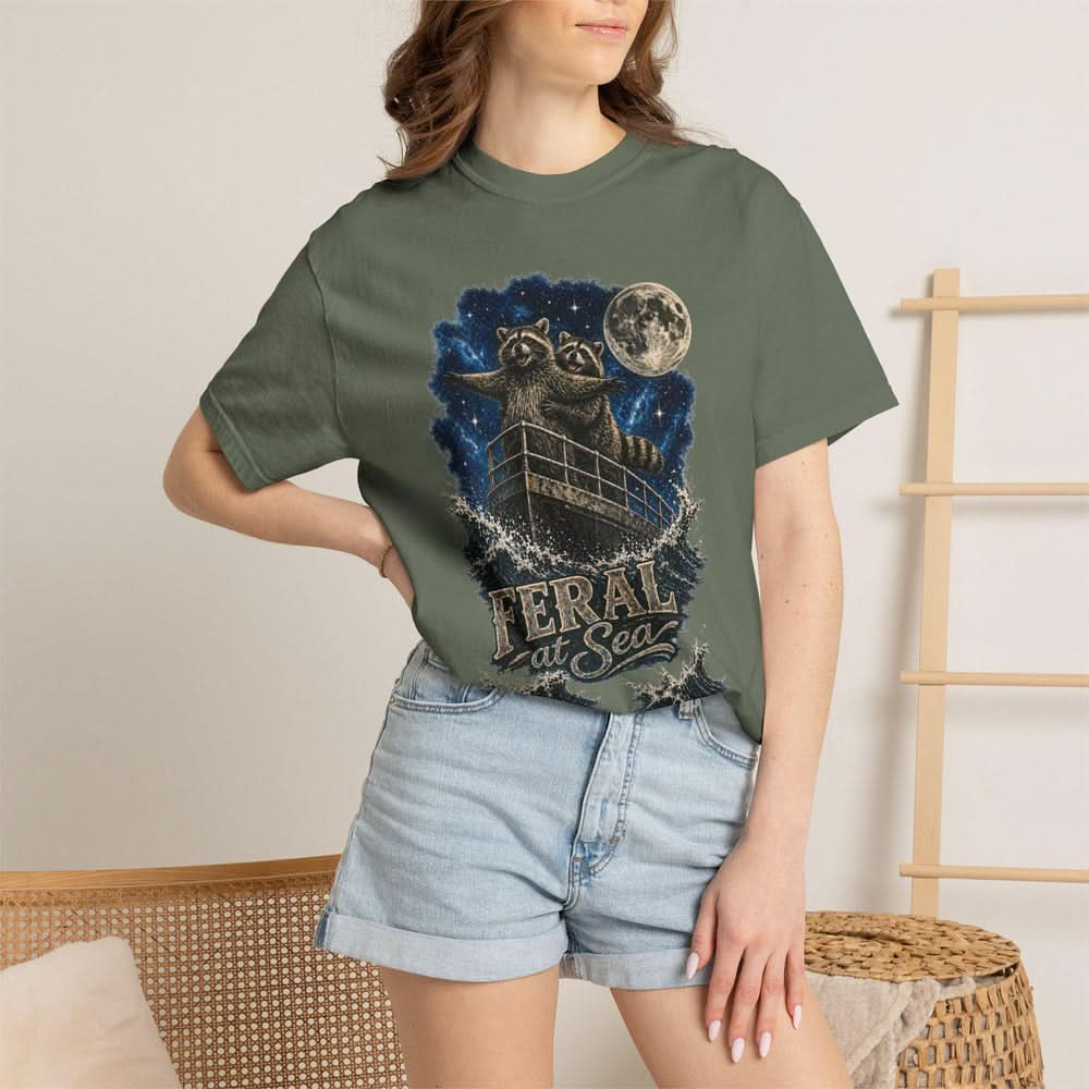 Feral at Sea Raccoon Tshirt - Charmed and Wyld