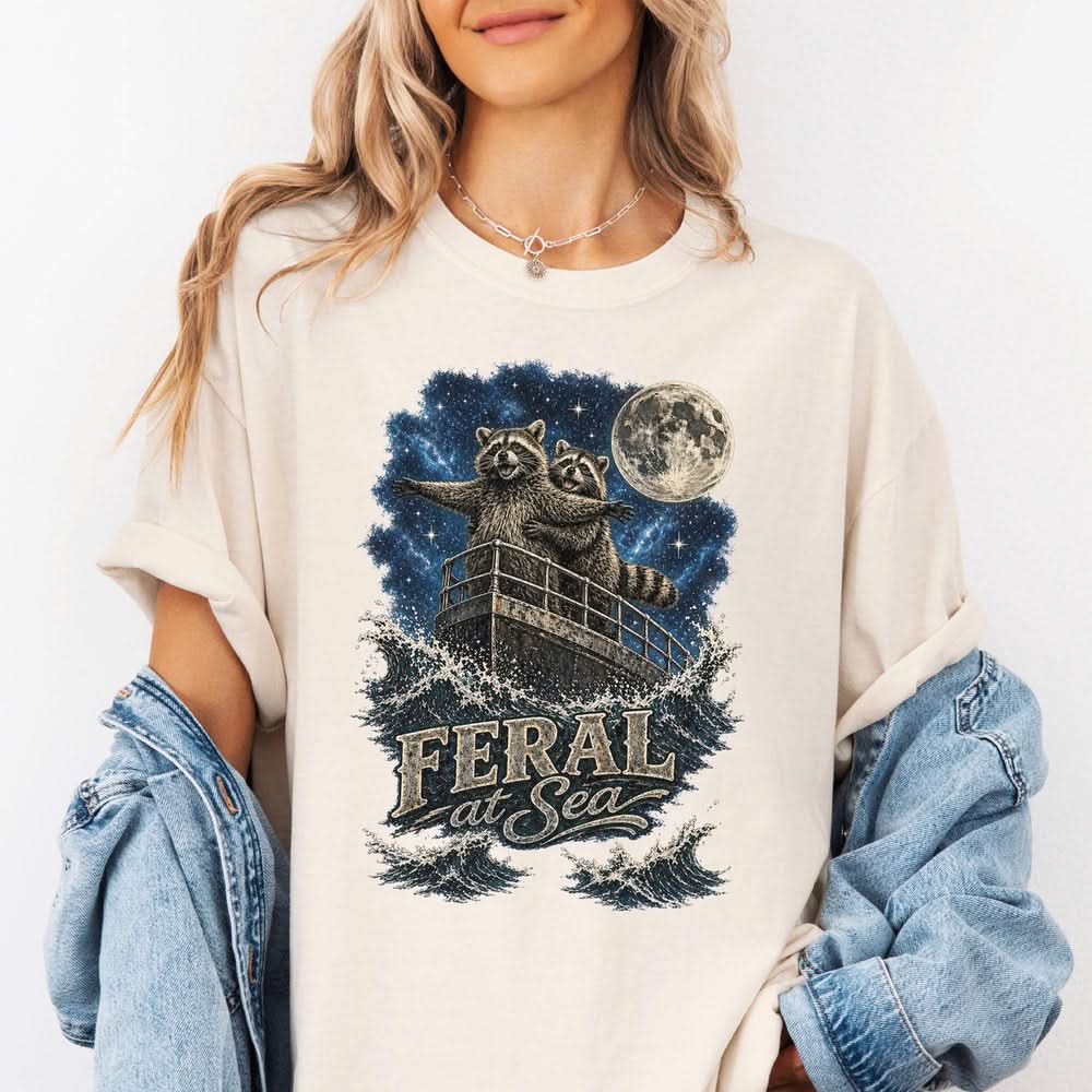 Feral at Sea Raccoon Tshirt - Charmed and Wyld