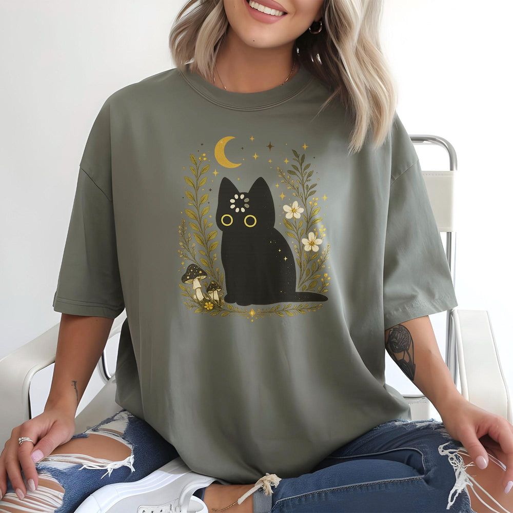 Black Cat Thinking T-Shirt