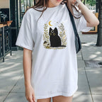 Black Cat Thinking T-Shirt - Charmed and Wyld