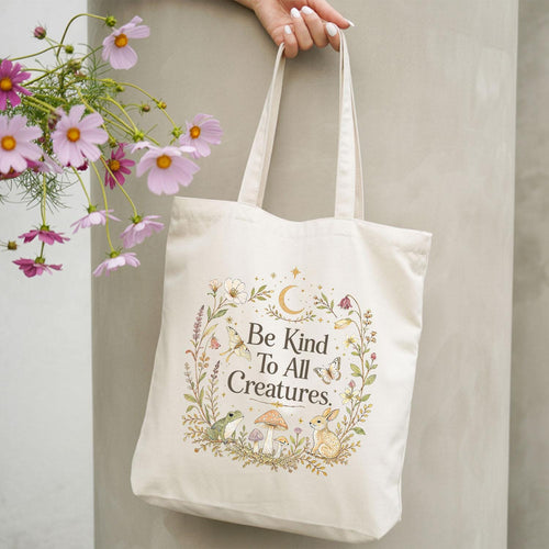 Be Kind to All Creatures Cotton Tote Bag