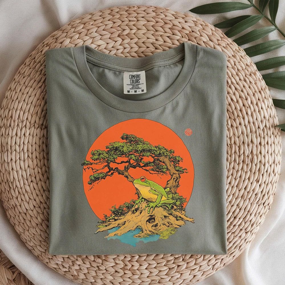 Bonsai Tree Sun and Frog T-Shirt - Charmed and Wyld